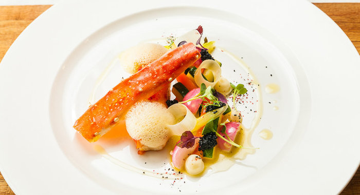 Камчатский краб с мини-овощами