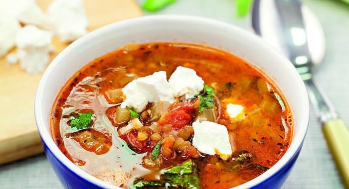 Греческий суп из чечевицы