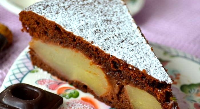 Грушевый пирог с шоколадом