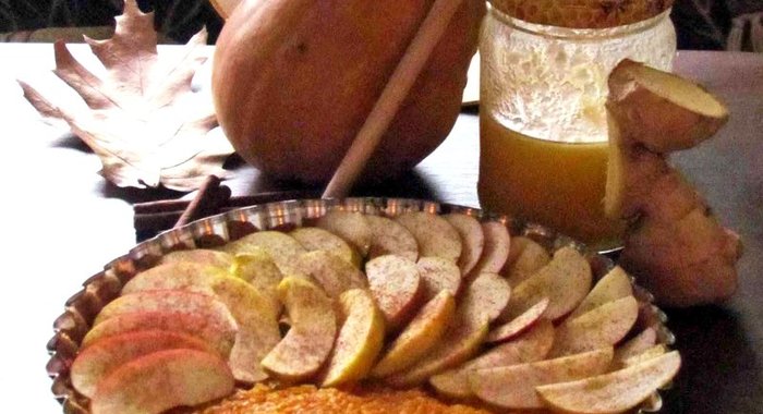 Пряный тыквенный тарт с отрубями