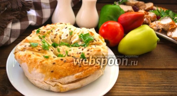 Пирог из лаваша с горошком и сыром