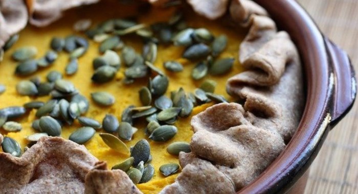 Открытый пирог с тыквой