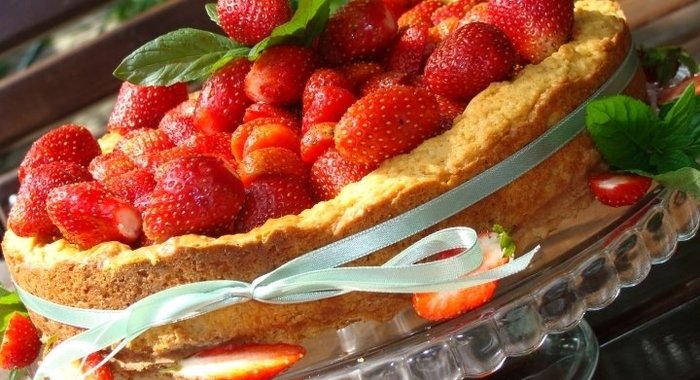 Чизкейк с клубникой