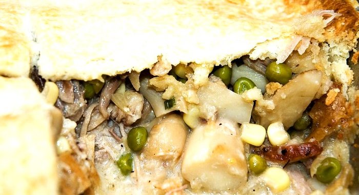 Пирог с уткой и грибами