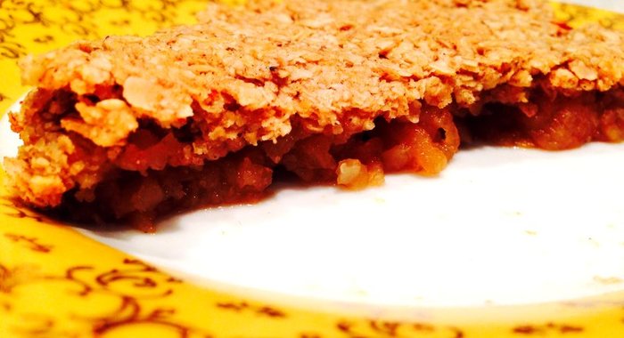 Постный яблочный крамбл с геркулесом