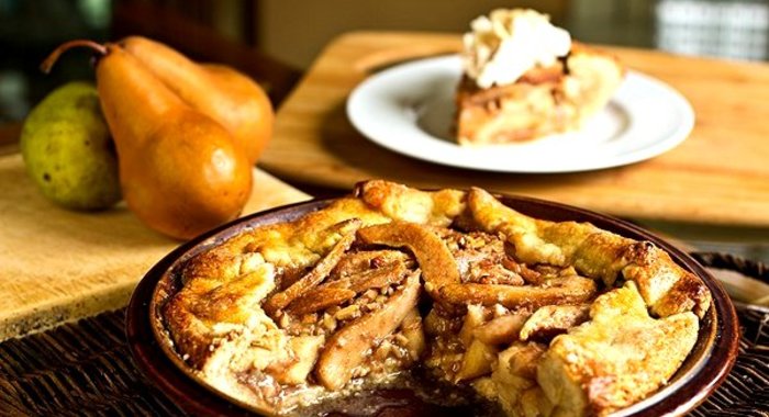 Песочный пирог с грушами