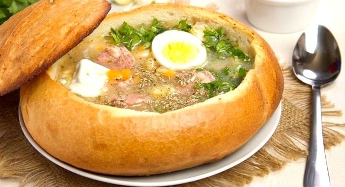 Суп в хлебе по-польски