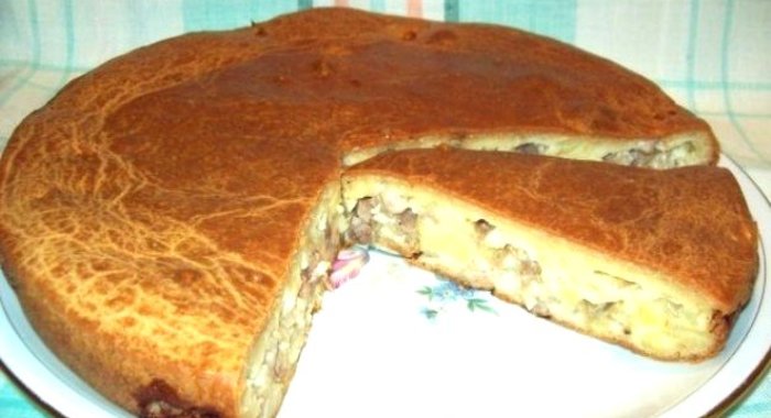Заливной пирог с мясом