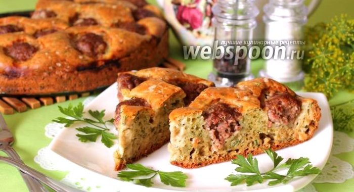 Пирог с фрикадельками