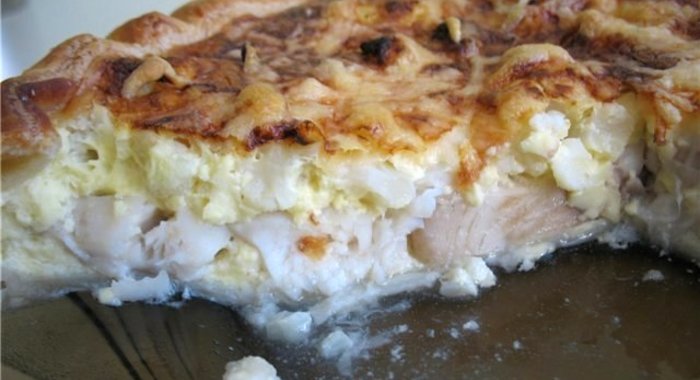 Заливной пирог с рыбой