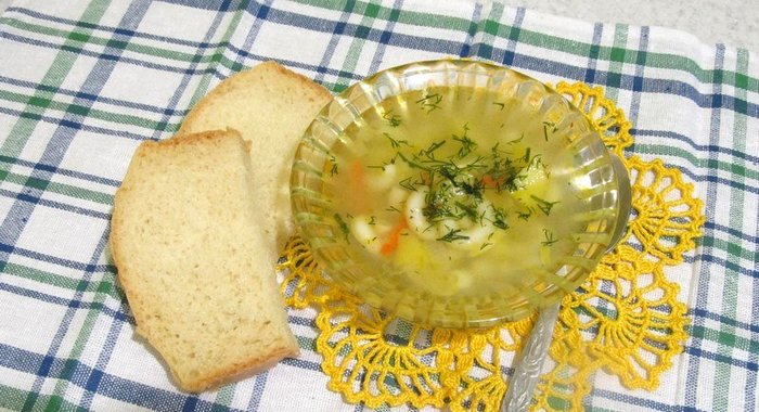 Суп с рожками