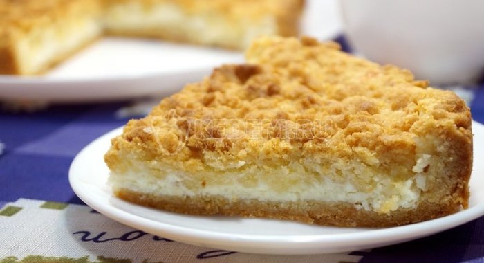 Песочный пирог с творогом