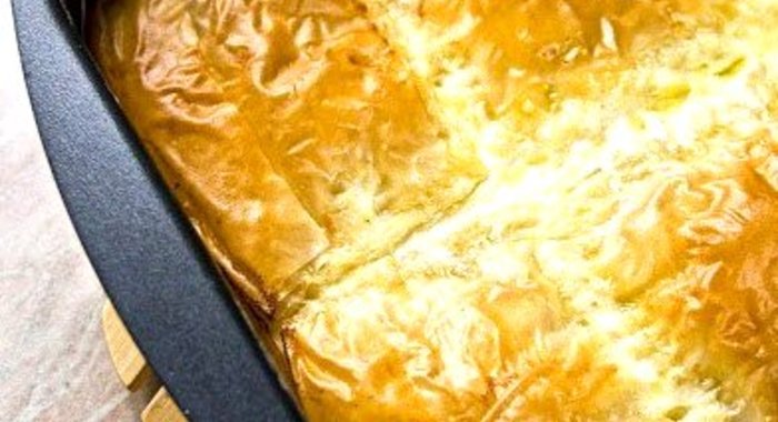 Яблочный пирог из теста фило с орехами