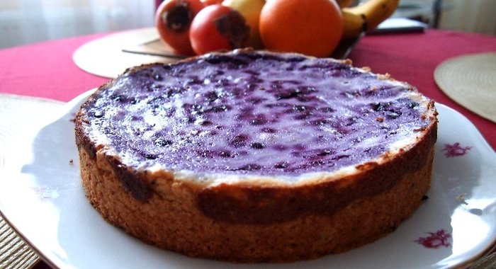 Черничный пирог с творогом