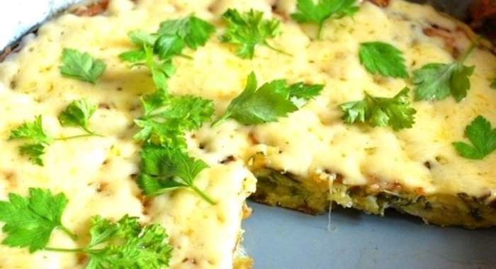 Картофельный пирог на сковороде