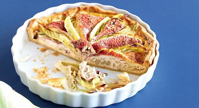 Пирог с барабулькой и фенхелем