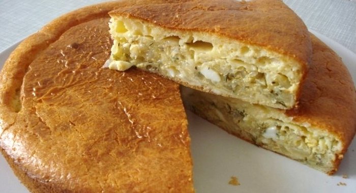 Пирог на ряженке с капустой
