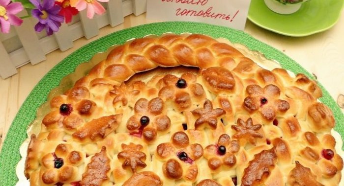 Пирог Корзинка с цветами