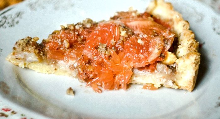 Тарт с грушей и грейпфрутом