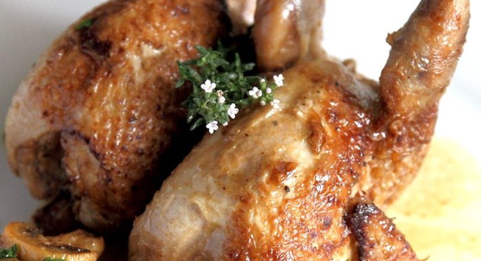 Перепелки (перепела), тушеные с тимьяном