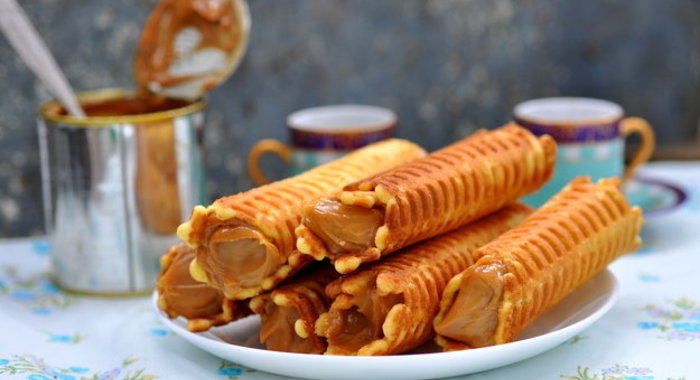 Вафельные трубочки со сгущенкой