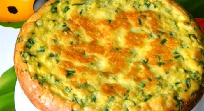 Пирог с зеленым луком на кефире