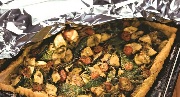 Овощной пирог с песто