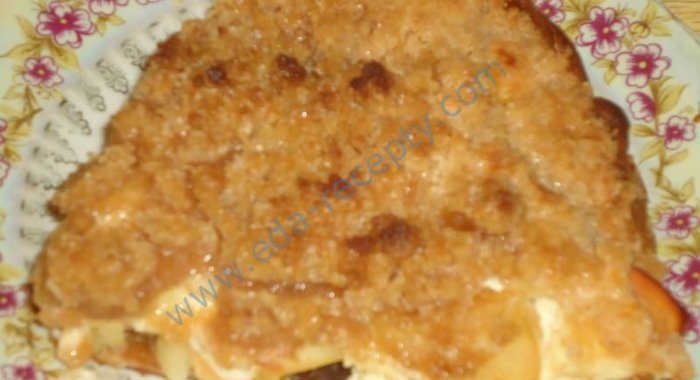 Яблочный пирог со сметаной