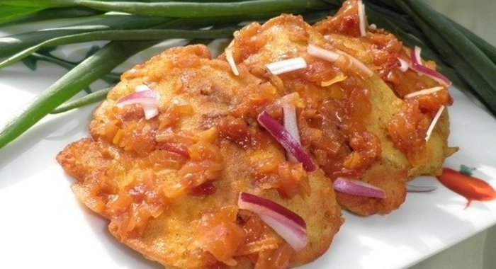 Куриная печень с манго