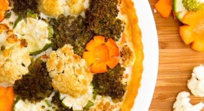 Картофельный киш с овощами и мясом