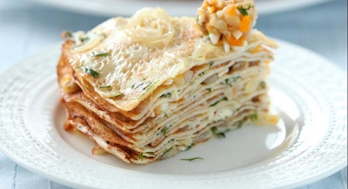 Блинный пирог закусочный