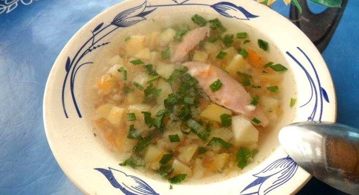 Диетический гречневый суп с курочкой