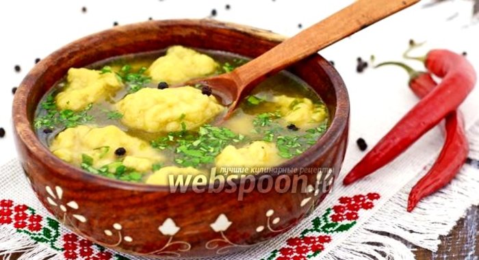 Суп с галушками украинский