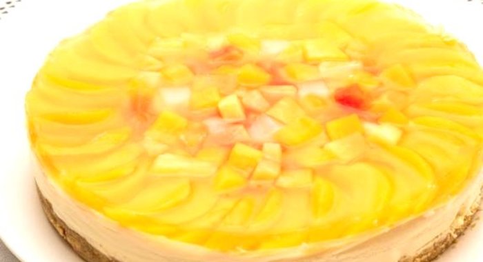 Чизкейк без выпечки с фруктами