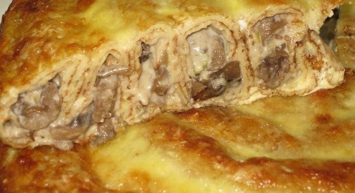 Блинный пирог Грибное чудо