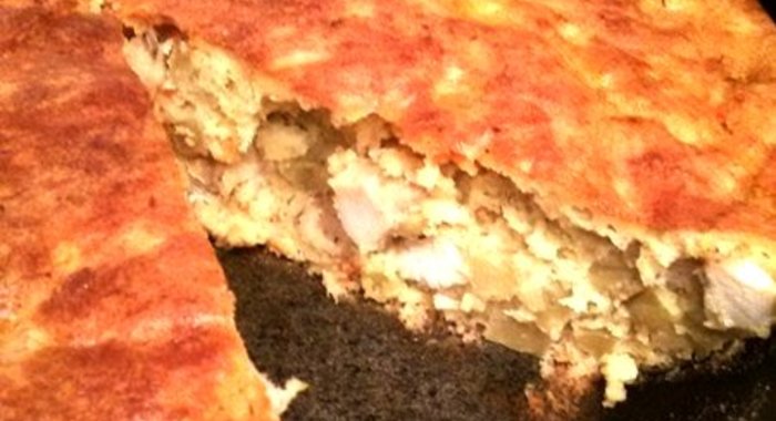 Нежный пирог с курицей и грибами