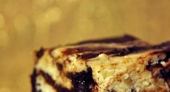 Брауни с творогом и бананами