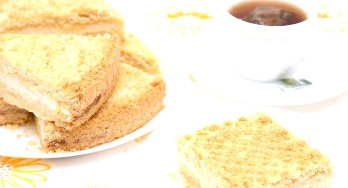 Насыпной творожный пирог