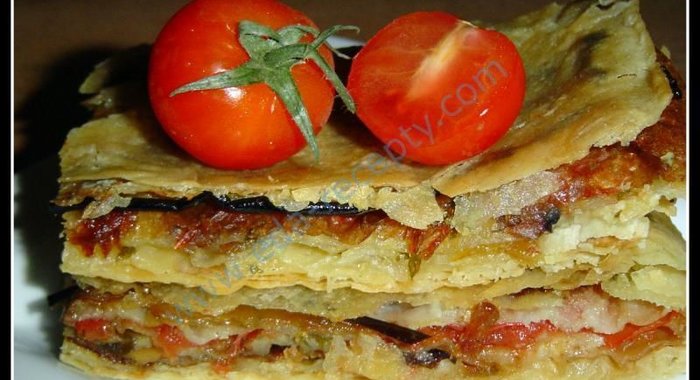 Пирог из лаваша с грибами и сыром