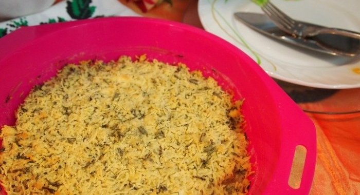 Крамбл с кабачком и рикоттой