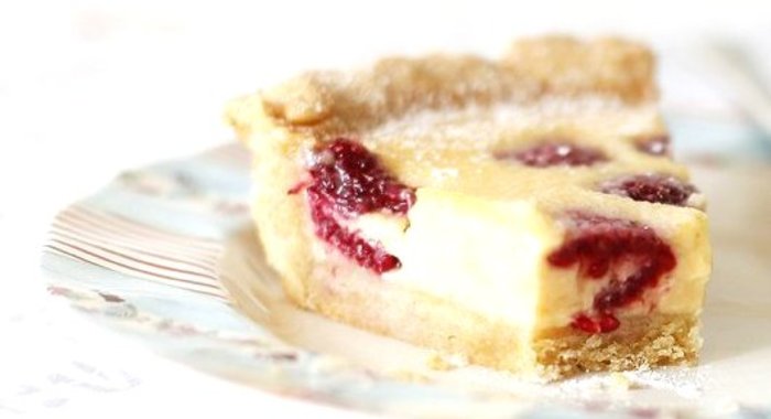 Малиновый пирог с белым шоколадом