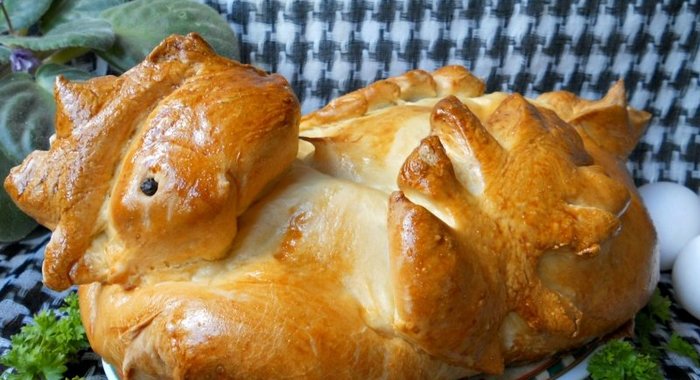 Фаршированный цыпленок в тесте