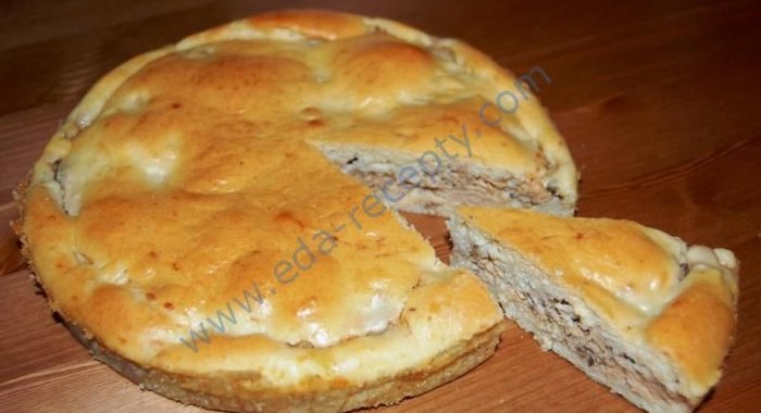 Заливной рыбный пирог с рыбными консервами