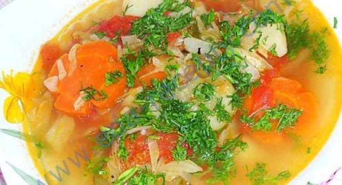 Дачный суп овощной