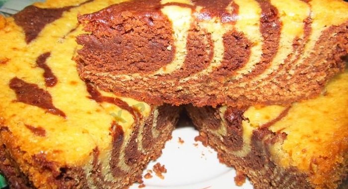 Пирог Зебра в мультиварке