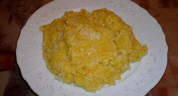 Кукурузная каша с цветной капустой