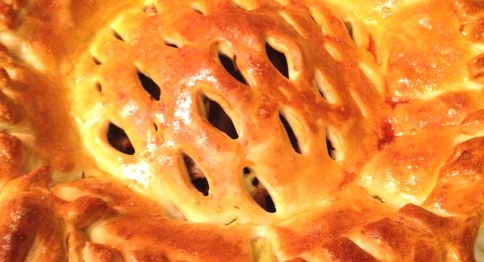 Пирог с картошкой и грибами