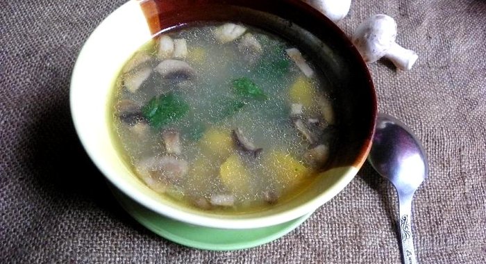 Суп с тыквой и грибами