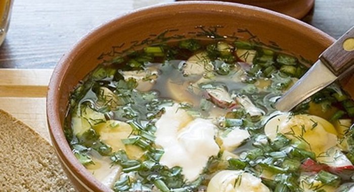 Окрошка с селедкой