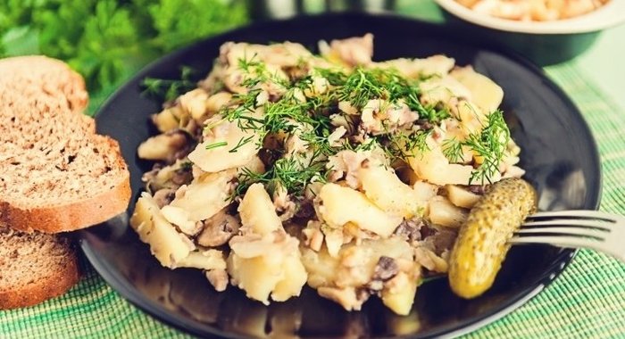 Жареная картошка с грибами